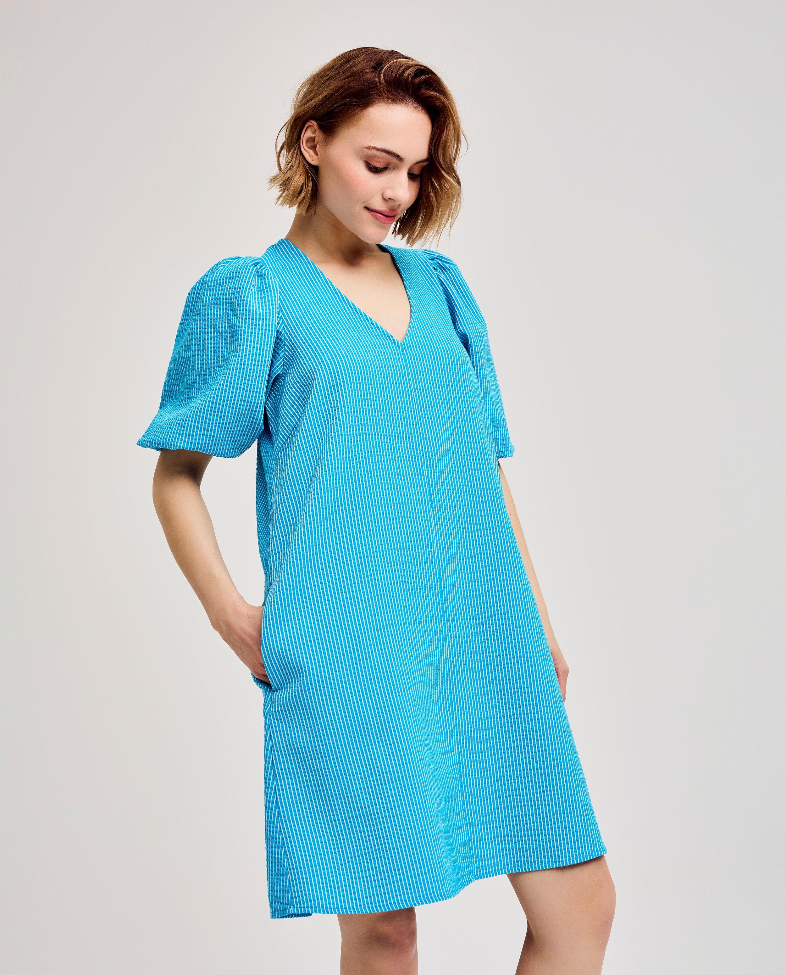 Rochie de damă CKS cu dungi fine albastre