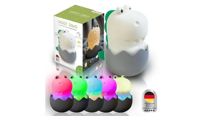 MegaLight LED Kinder Nachtlicht DIGGY DINO RGB dimmbar