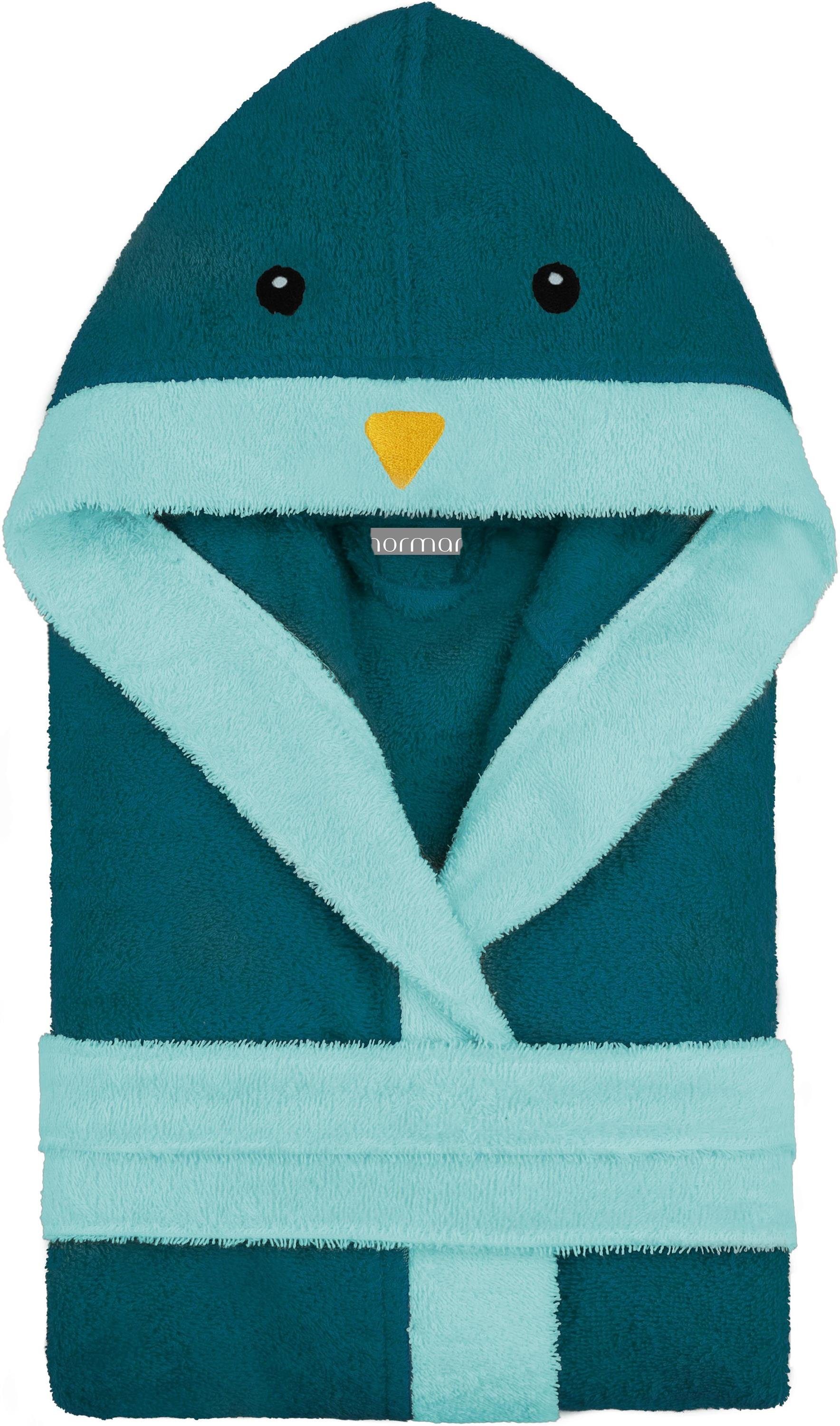 normani Kinderbademantel Kinder Bademantel aus Bio-Baumwolle Malia, Bio-Baumwolle, Kapuze, Bindegürtel, Kinder Bademantel aus weichem und schadtsofffreiem Material