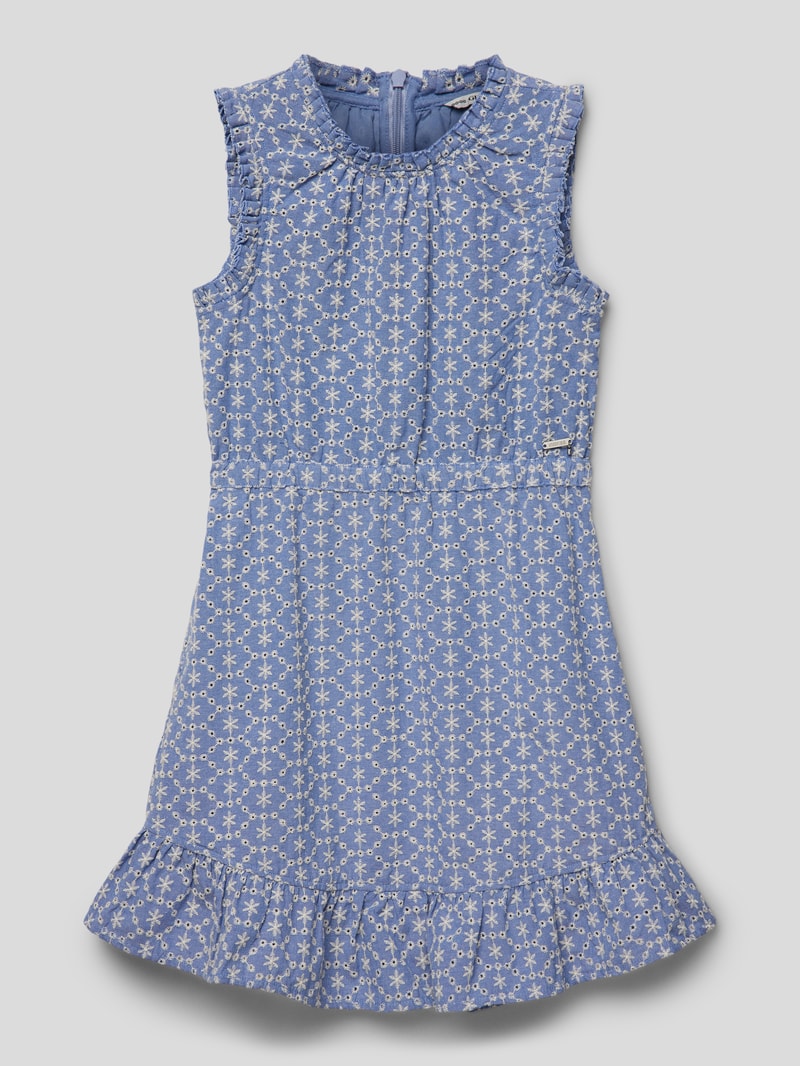 Kleid mit Allover-Muster in blau
