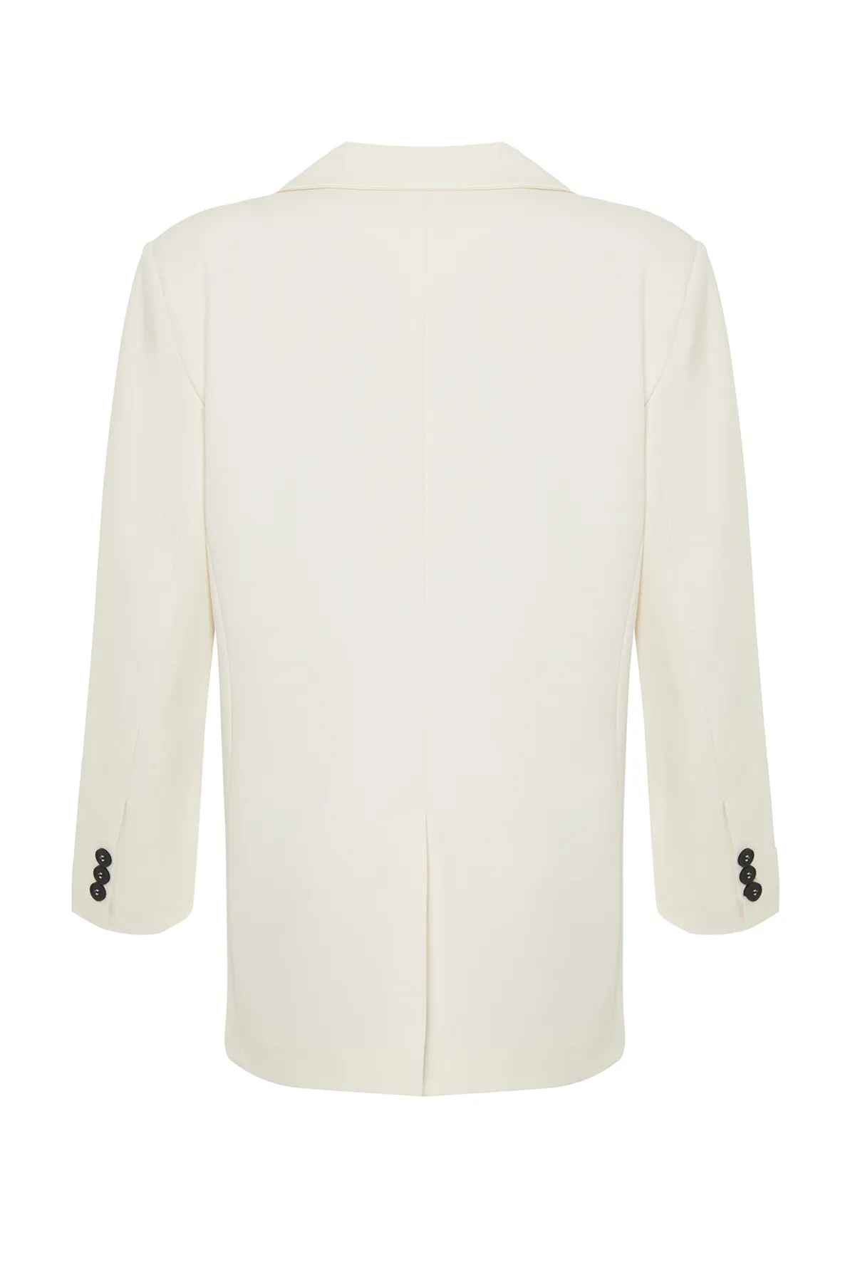Trendyol Collection  Ecrufarbener, übergroßer, gewebter Basic-Blazer TWOSS24BC00029