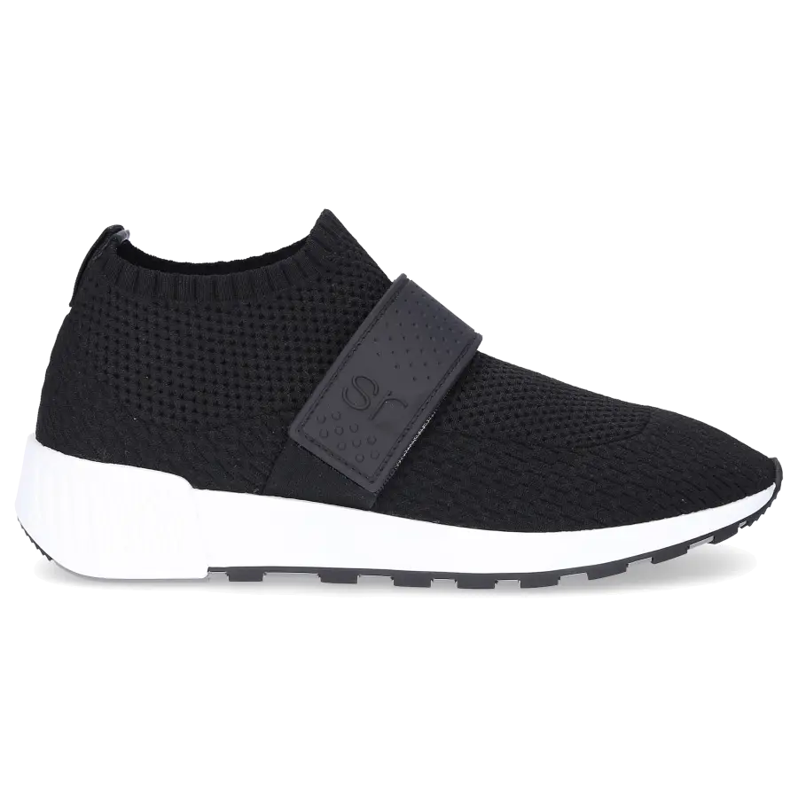 Sergio Rossi - Slip Ons SR1 Nylon Stretch Logo schwarz - schwarz