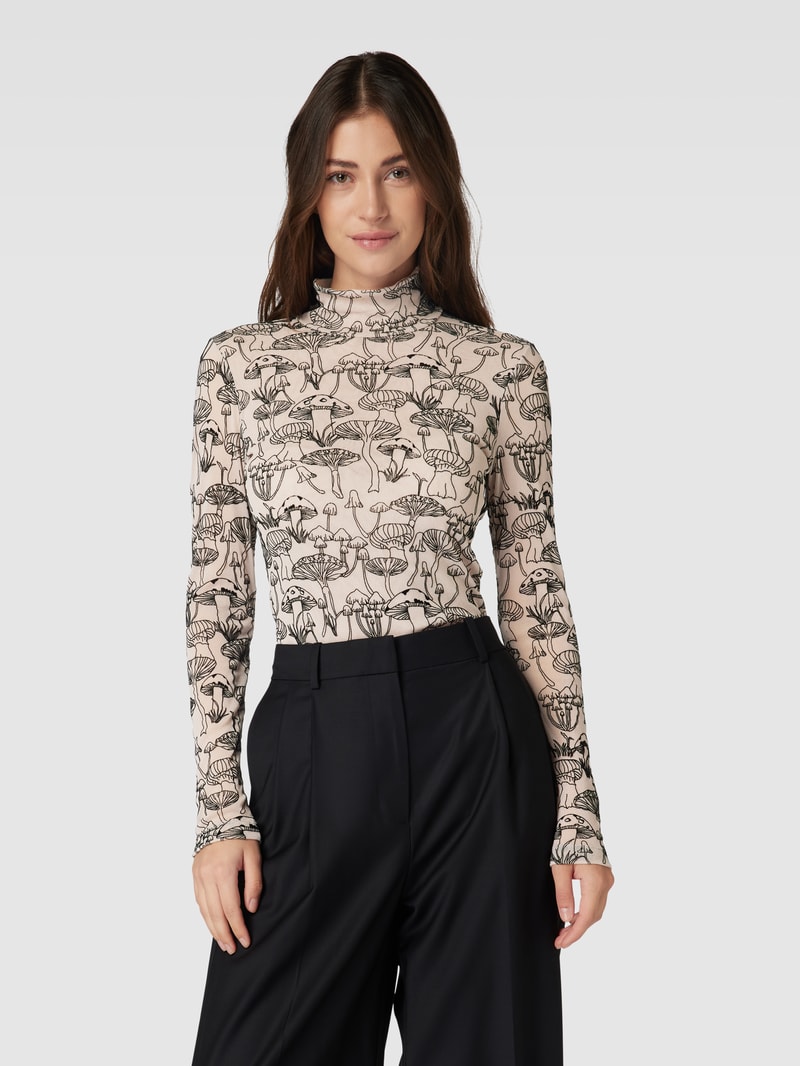 Longsleeve mit Rollkragen in offwhite