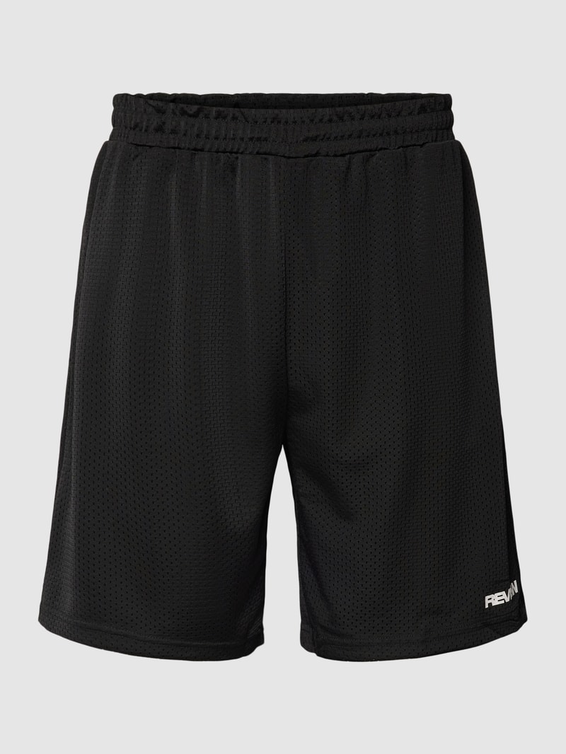 Shorts mit Lochmuster in schwarz