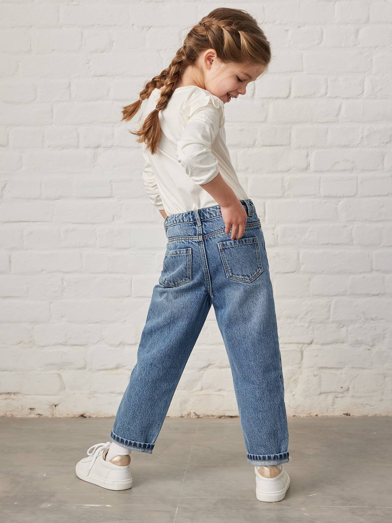 Jean loose boyfriend fille. stone
