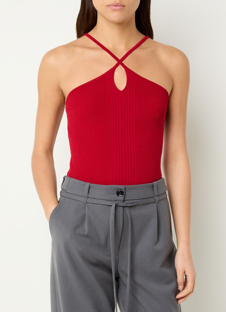 SAMSØE SAMSØE Sanina fine-knit halter top with cut-out detail