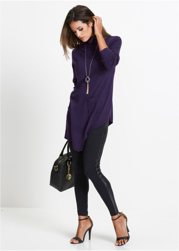Leggings mit Samtstreifen