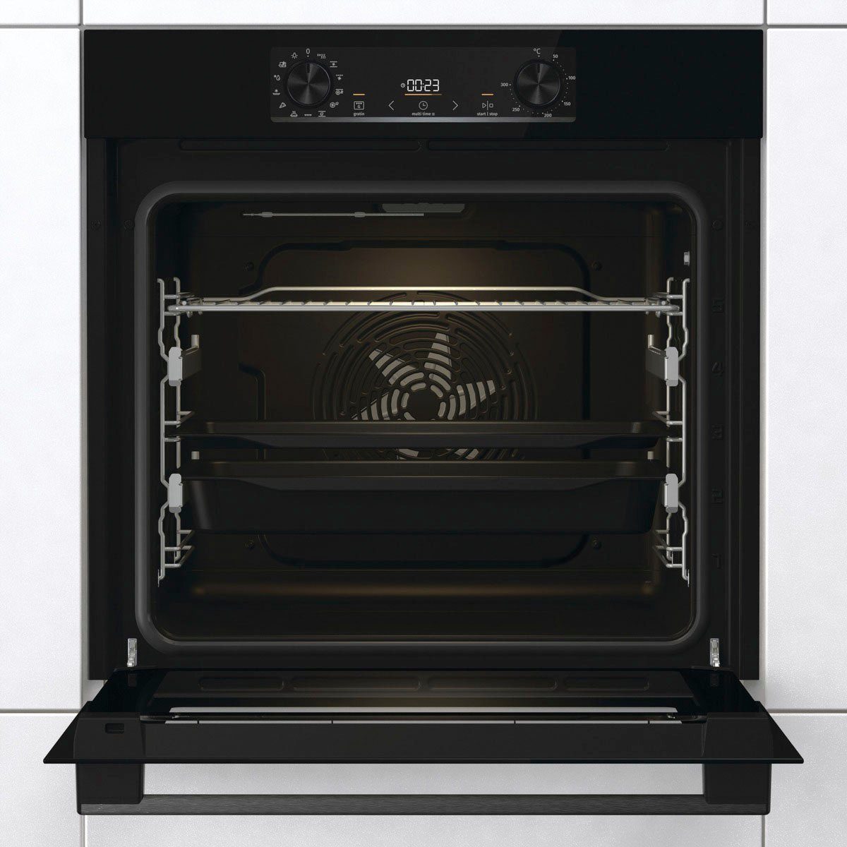 GORENJE Einbaubackofen BOS6737E09BGOT, mit 2-fach-Teleskopauszug, Aqua-Reinigungsfunktion, ExtraSteam