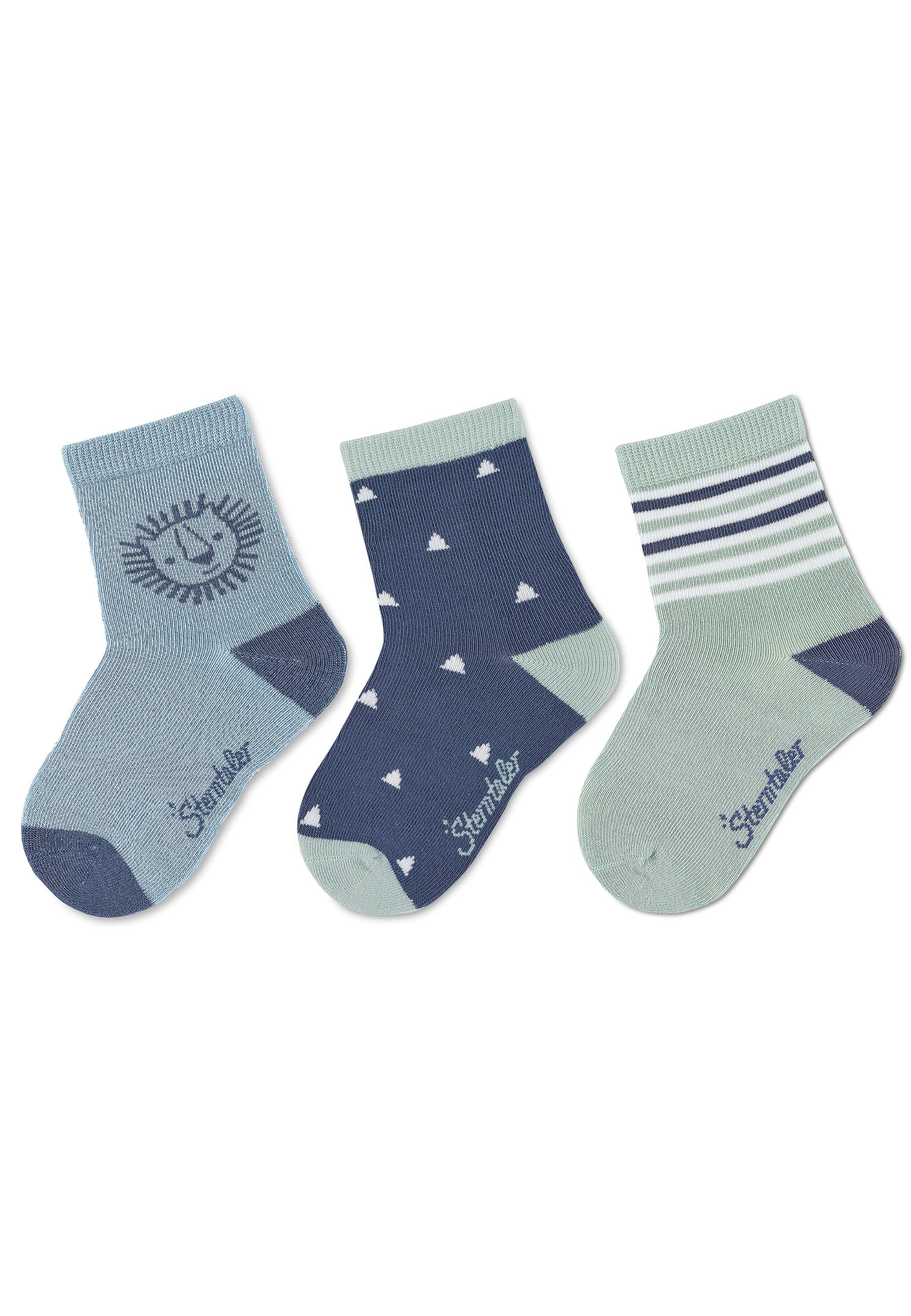 Kindersocken 3er-Pack  in Gelb oder Hellblau