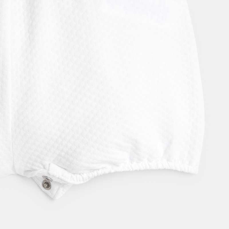 Combinaison maille fantaisie broderies irisées blanc naissance