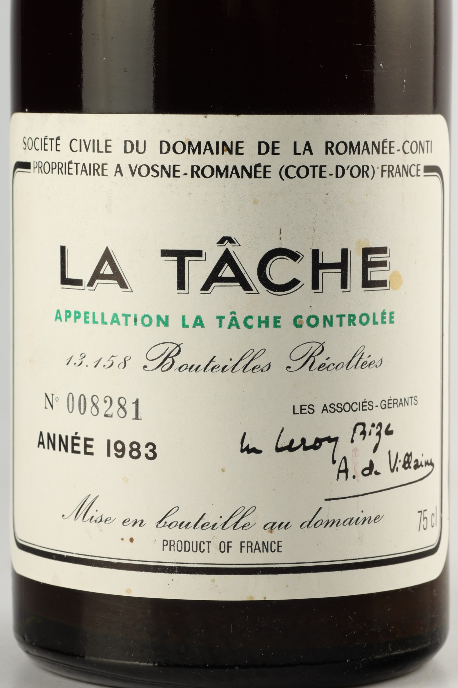 Domaine De La Romanee Conti 1983, La Tache