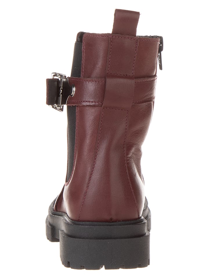 lamino Leder-Chelsea-Boots in Rot günstig kaufen