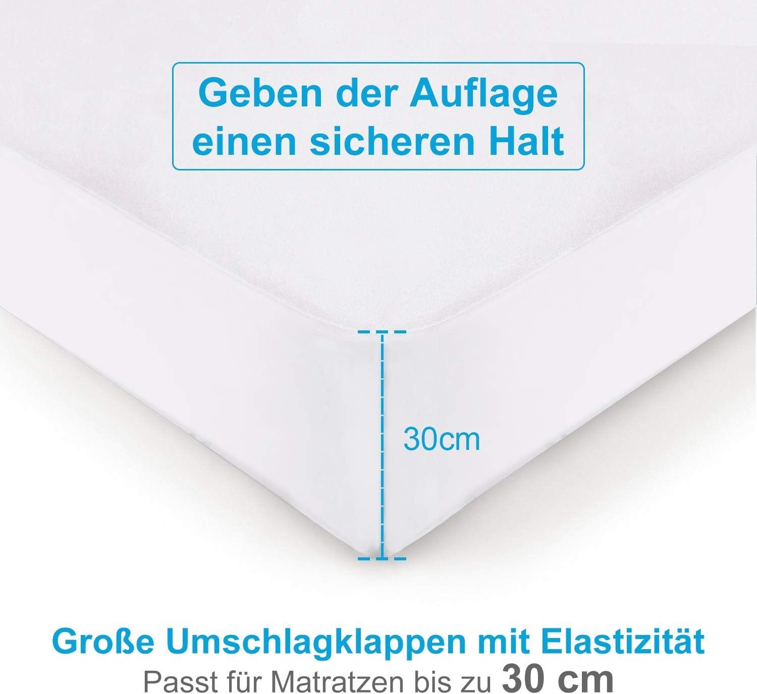 Matratzenauflage Matratzenschoner Wasserdicht,Matratzenauflage,Inkontinenzauflage Mutoy, 100%Baumwolle Matratzenschutz,Spannbettlaken,Atmungsaktive,Anti Milben