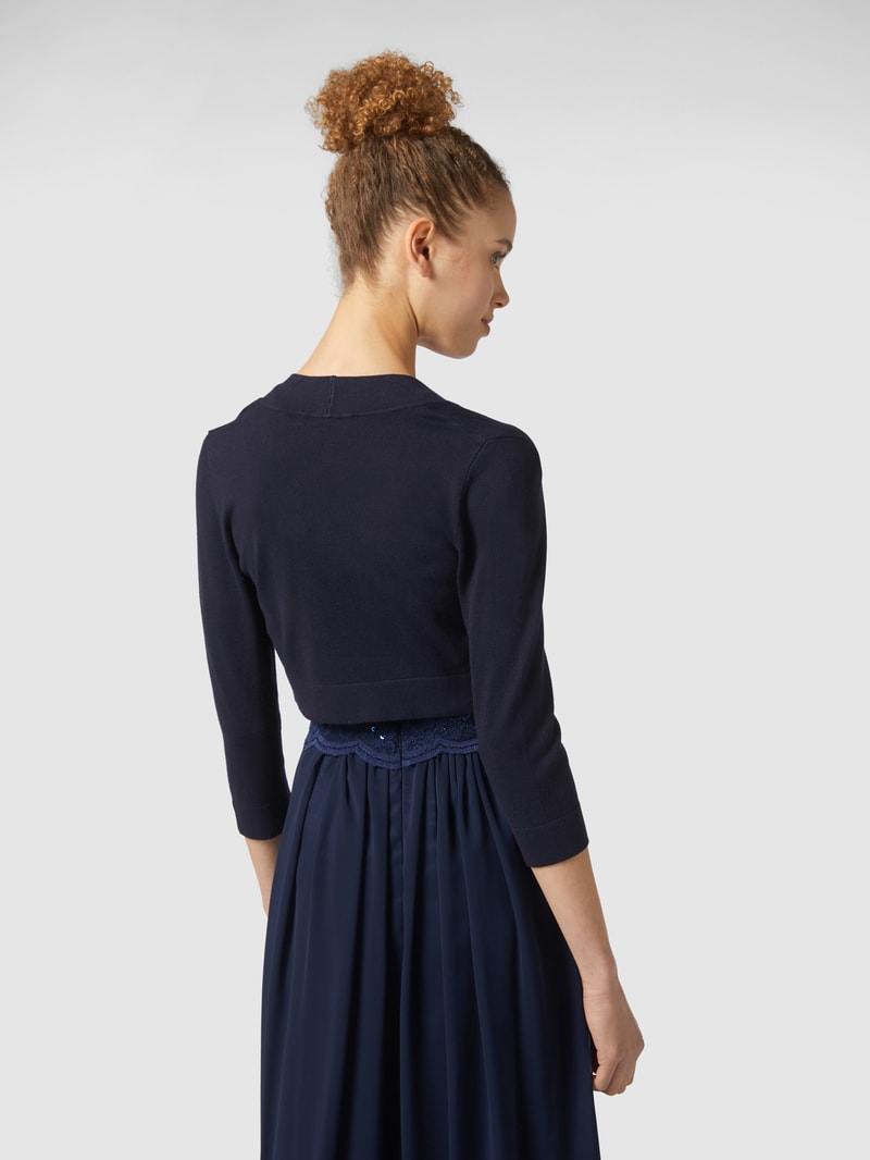 Cocktailjacke aus Feinstrick in marineblau meliert
