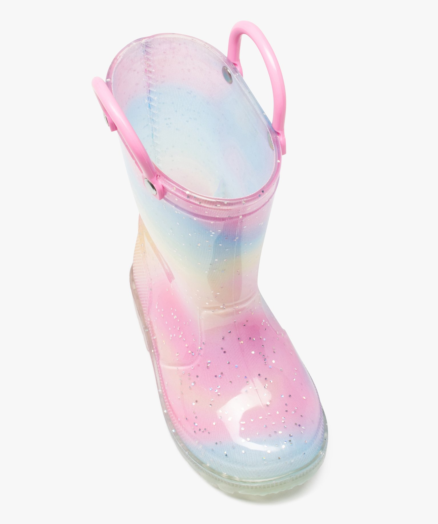 Bottes de pluie bébé fille à paillettes avec anses multicolore | GEMO