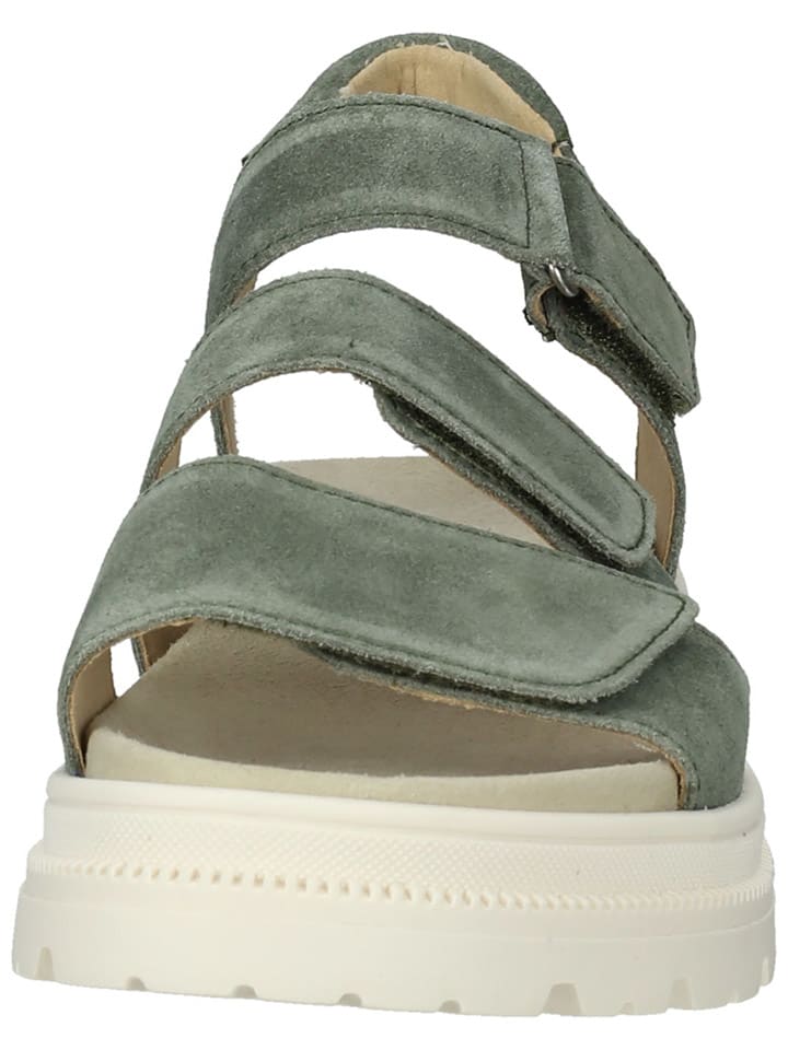 Ara Shoes Leder-Sandalen in Grün günstig kaufen