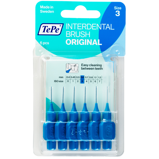 TEPE Interdentalbürste Original 0,6mm ISO 3 blau  6 St  Zahnbürste