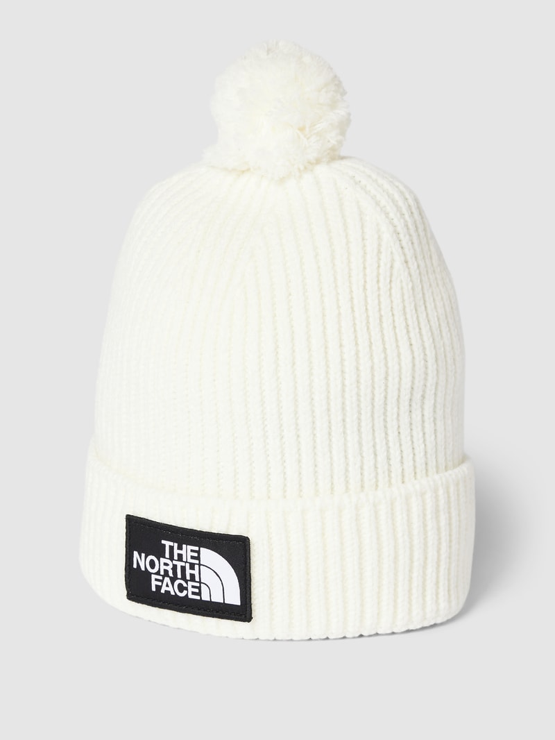 Beanie in Strick-Optik in offwhite