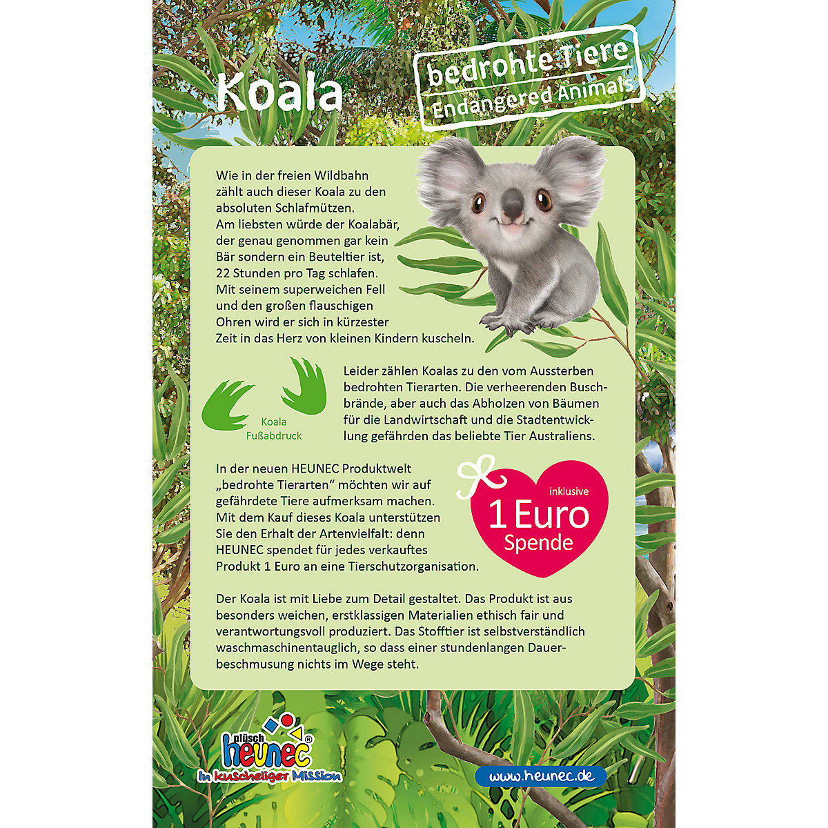 Bedrohte Tiere - Koala Bär 28 cm