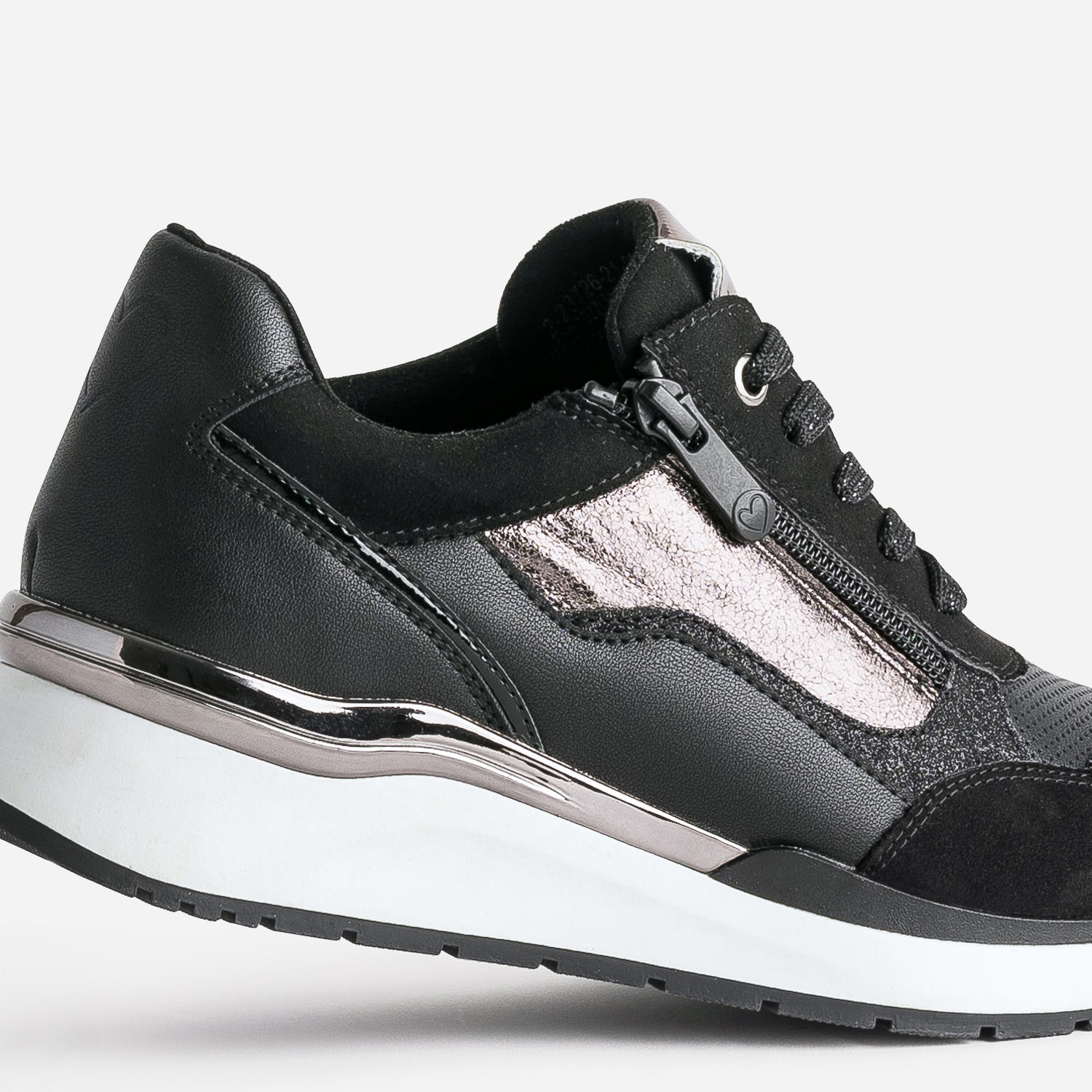 Tennis MARCO TOZZI noire et gris foncé métallisé
