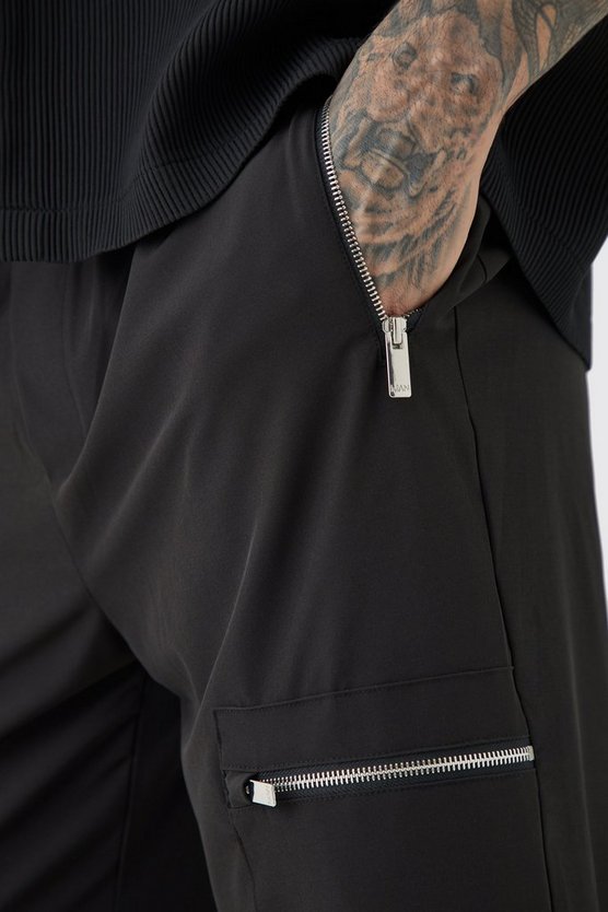 Tall Stretch Utility-Cargohose mit elastischem Bund