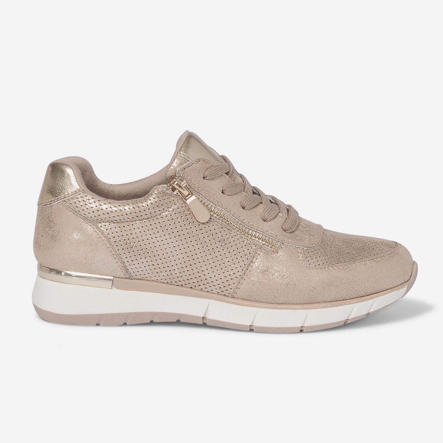 Tennis beige doré perforée