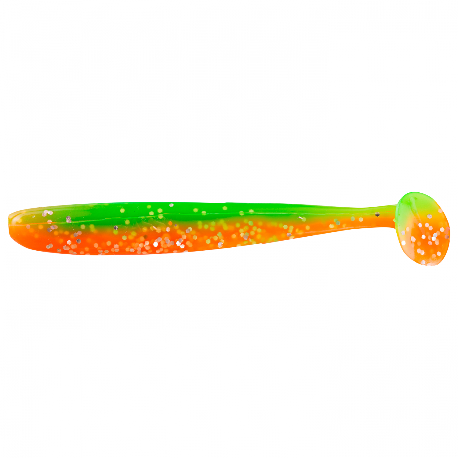 ShadXperts Softbait Bass Shad (Orange-Glitter/Fluogrün-Glitter)