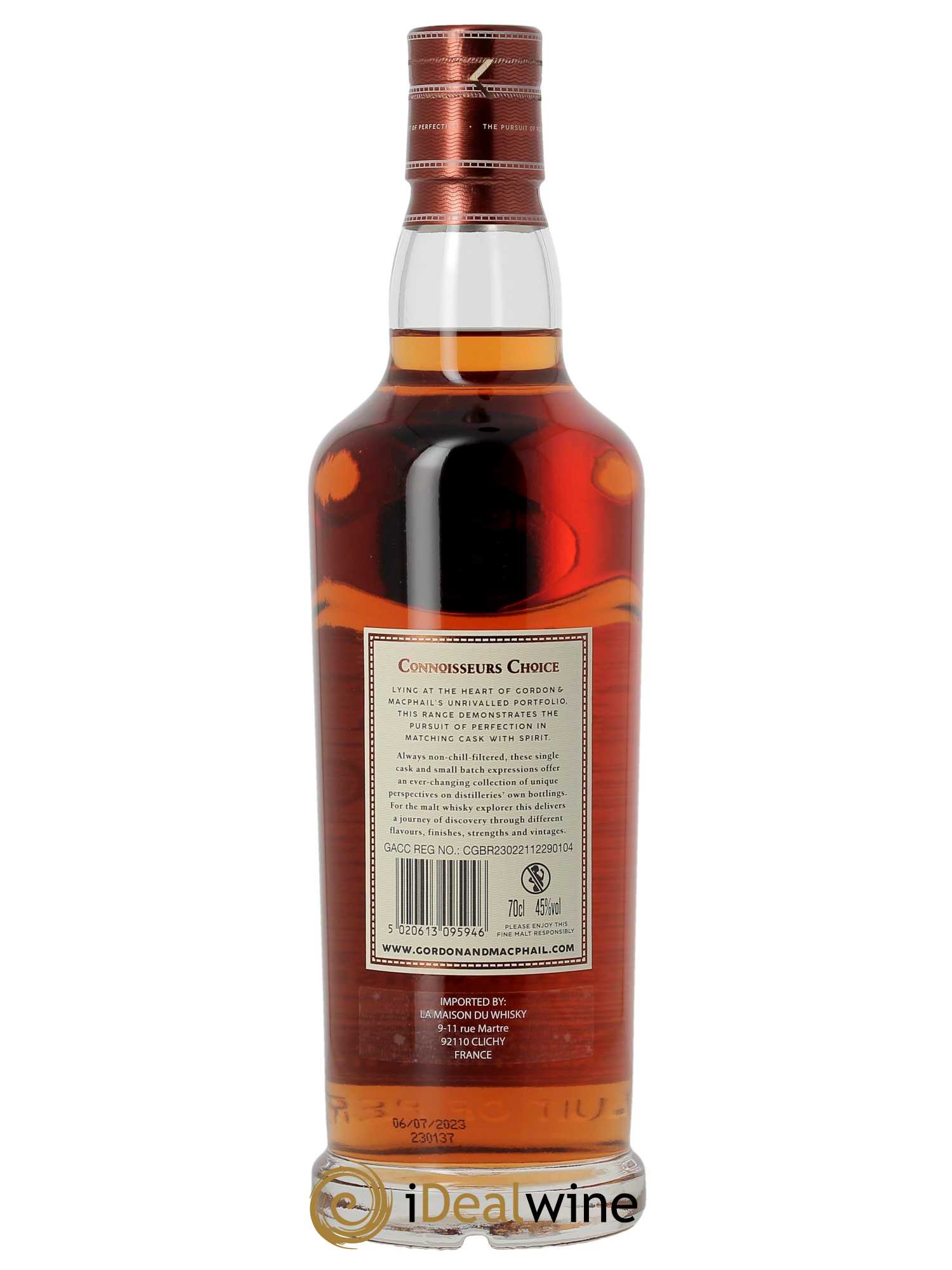 Whisky Caol Ila 12 ans Sassicaia Finish Gordon & Macphail  2010 - Lot de 1 Bouteille