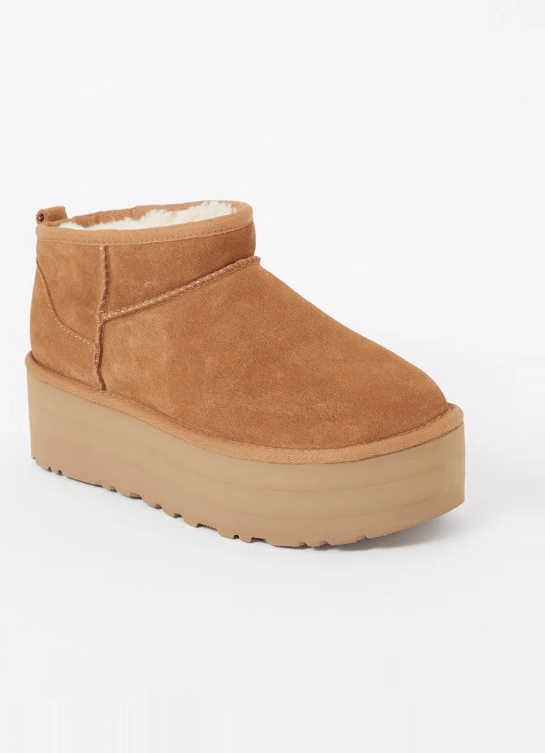 UGG Classic Ultra Mini Platformowe Botki do Kostki ze Zamszu