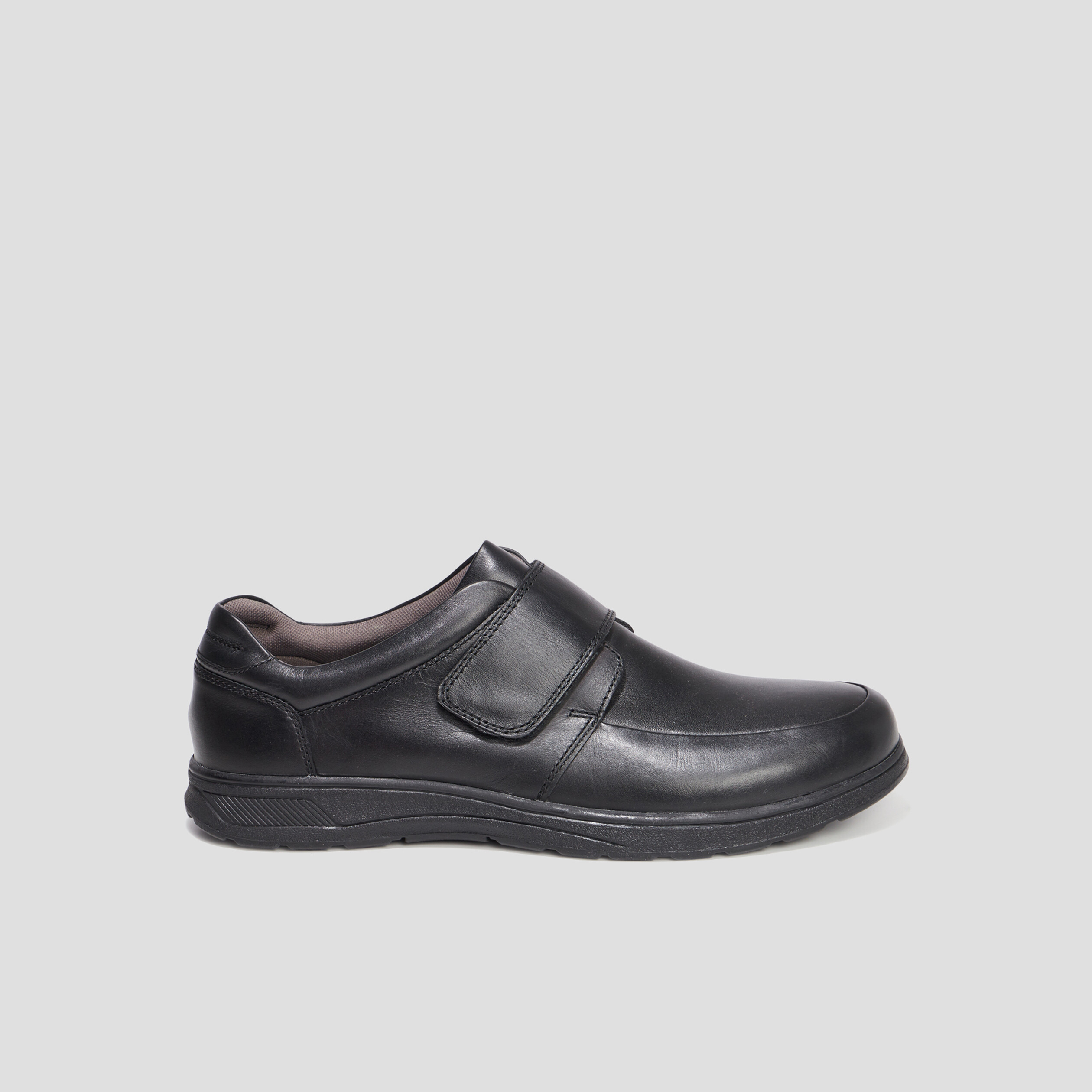 Derbies à scratch en cuir Walking Damone noir homme | La Halle