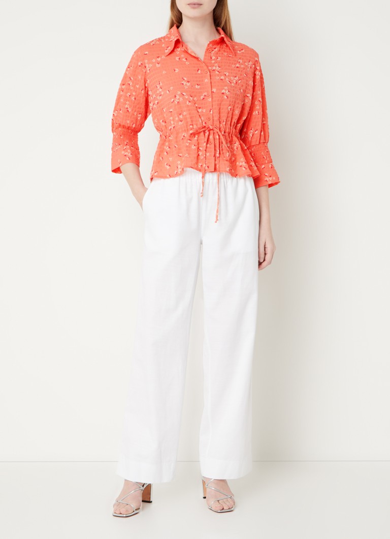 French Connection  Gretta cropped blouse met bloemenprint en trekkoord