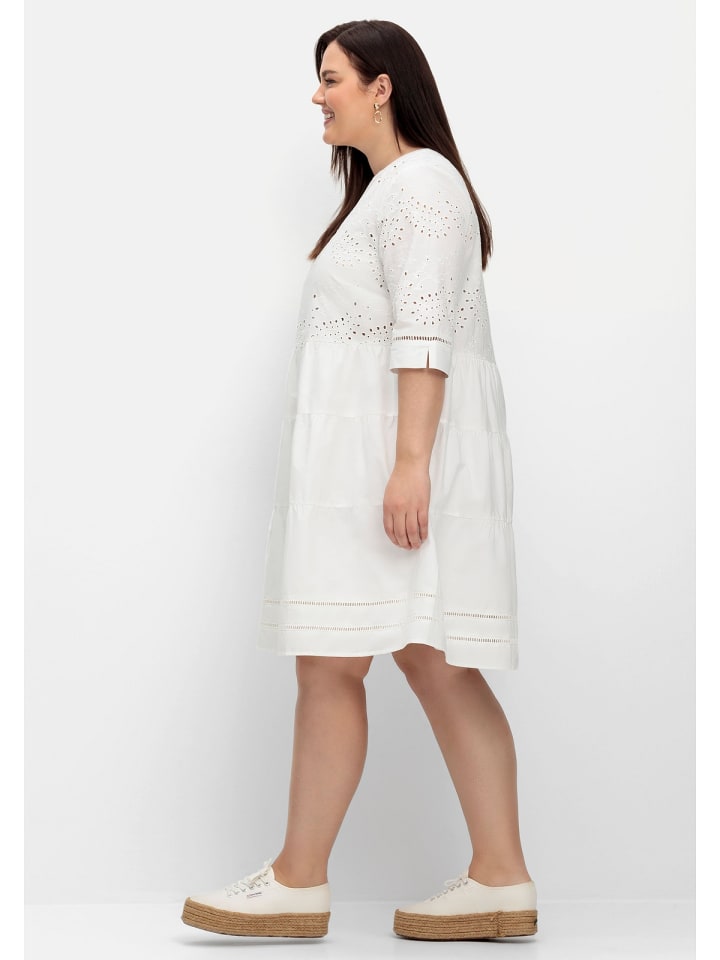 sheego Kurzes Kleid in weiß günstig kaufen 50
