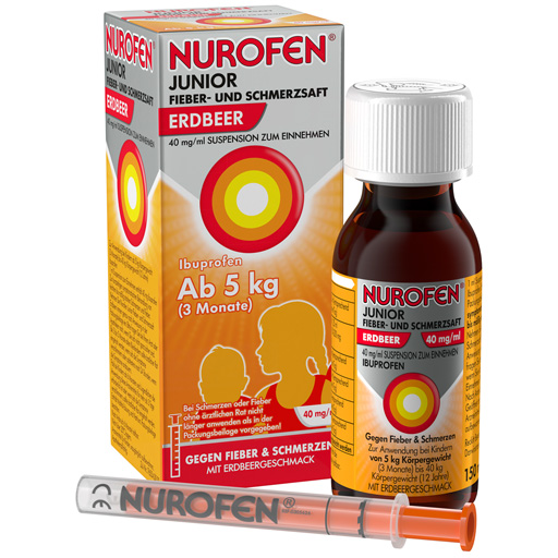 NUROFEN Junior Fieber-u.Schmerzsaft Erdbe.40 mg/ml  150 ml