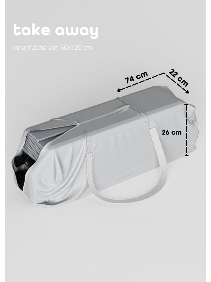 Sämann Reisebett 60x120 cm - fold & go - mit Matratze Basic, schwarz/grau günstig kaufen 60x120 cm