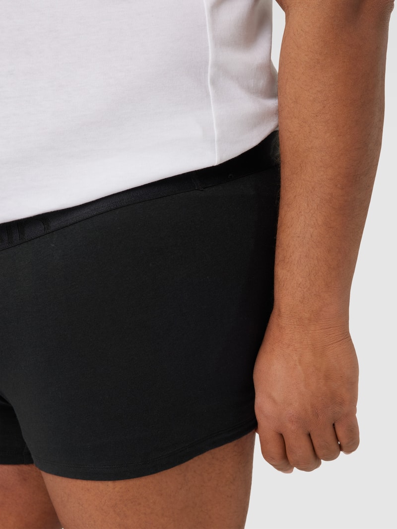 PLUS SIZE Trunks mit mittelhohem Bund und Label-Muster in schwarz