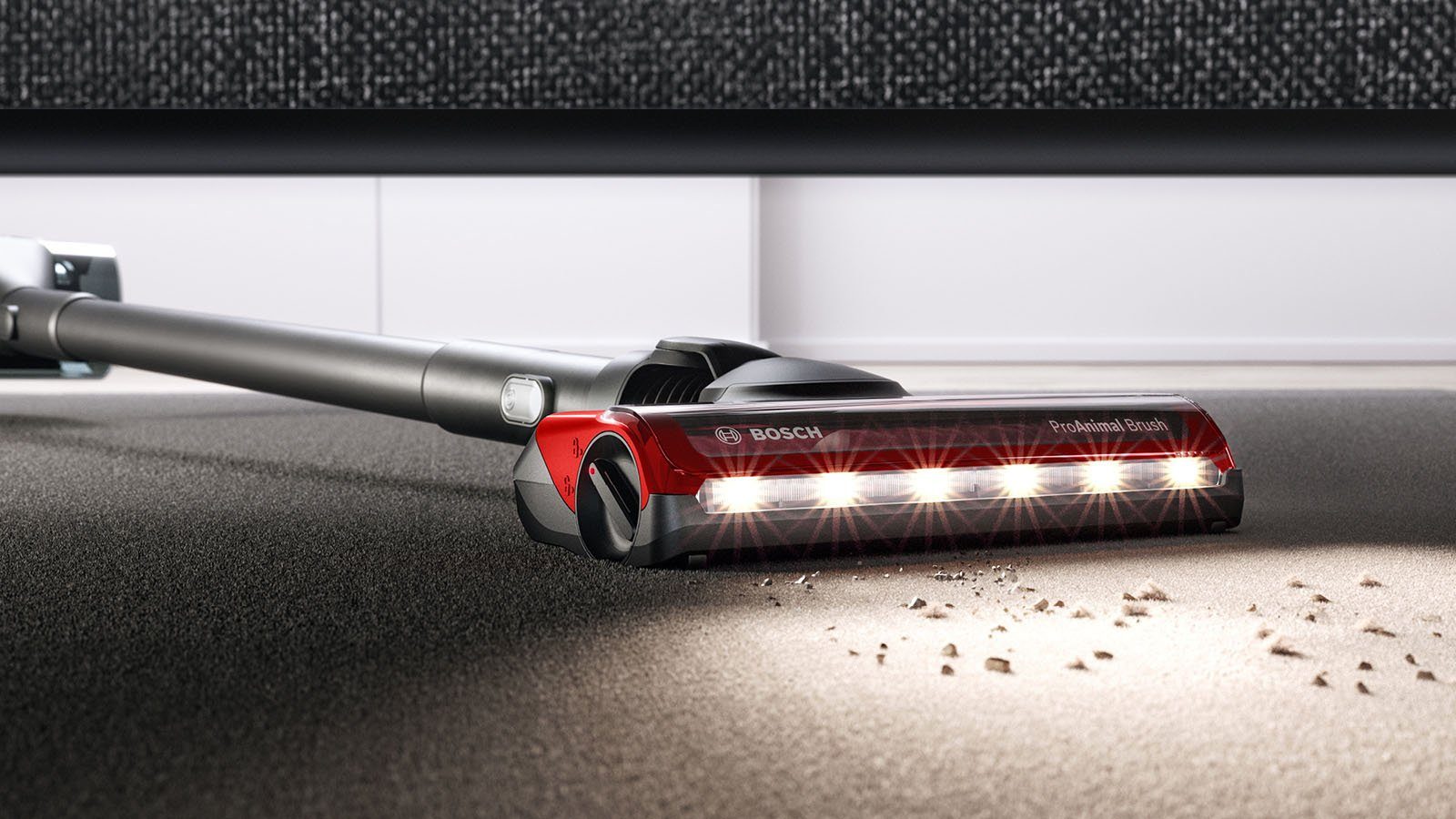 BOSCH Akku-Stielstaubsauger BCS8224PET Unlimited Serie 8 Gen2, beutellos, Ideal für Haustierbesitzer, rot/schwarz