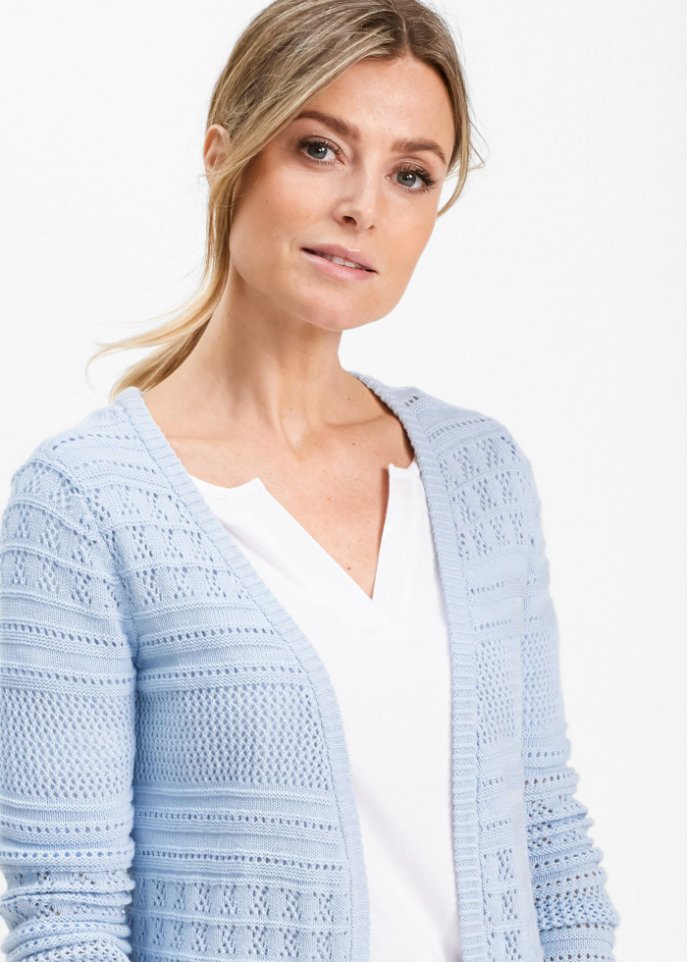 Strickjacke mit Leinenanteil