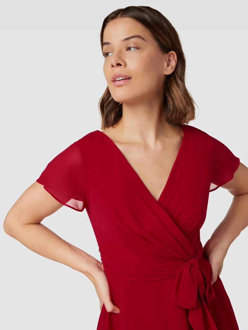 Cocktailkleid in Wickel-Optik in rot