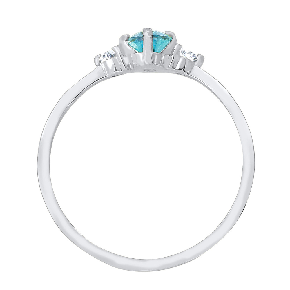 Elli Elli Bague Femmes Solitaire Blue Oval Engagement avec cristaux de zirconia en arg Bague