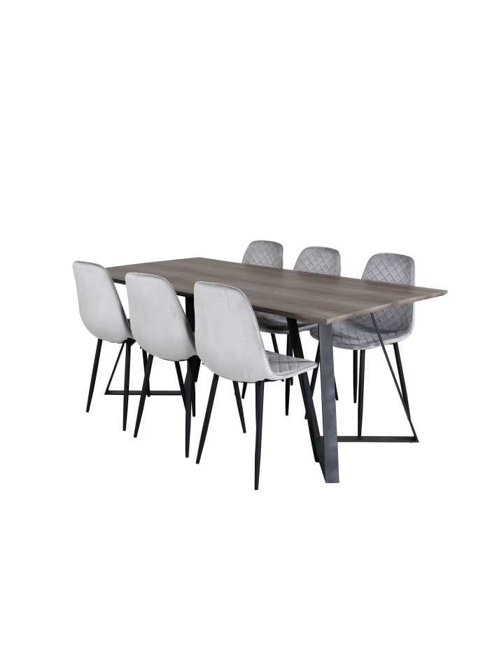 ebuy24 Essgruppe Marina 10 (7-teilig) Grau 90 x 180 cm günstig kaufen onesize