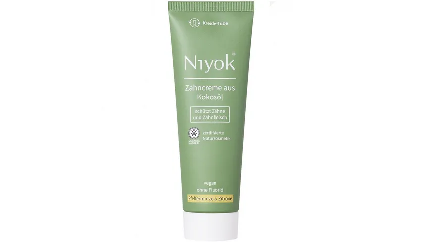 Niyok Zahncreme aus Kokosöl - Pfefferminze & Zitrone 75 ml