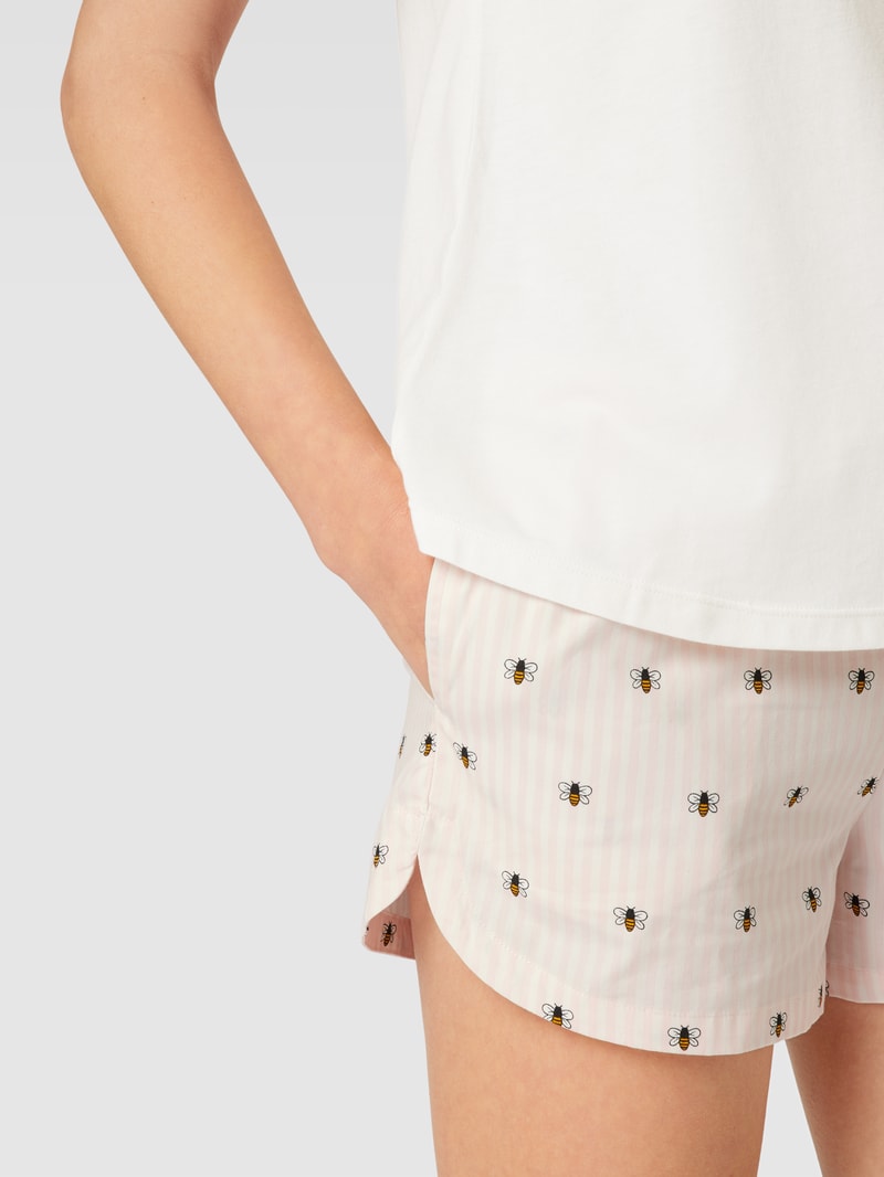 Pyjama mit Motiv-Print in hellrosa