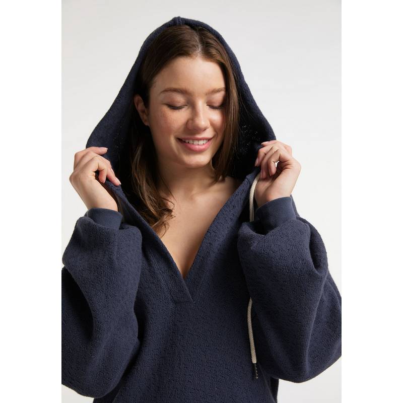 SOMWR Essential V-Neck Hoodie Knitted Hoodie Damen