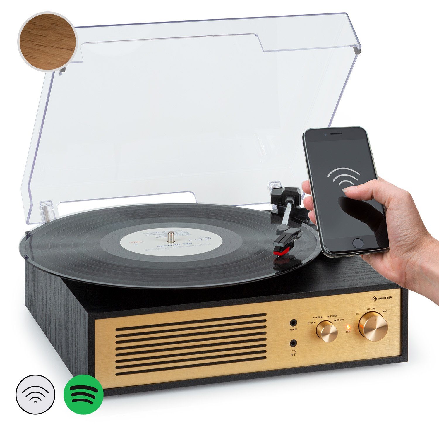 Auna Berklee TT Classic Plattenspieler (Riemenantrieb, Bluetooth)