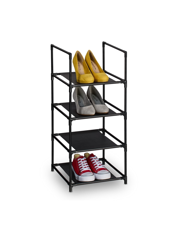 relaxdays Schuhregal in Schwarz/ Grau - (B)33 x (H)72 x (T)33 cm günstig kaufen onesize