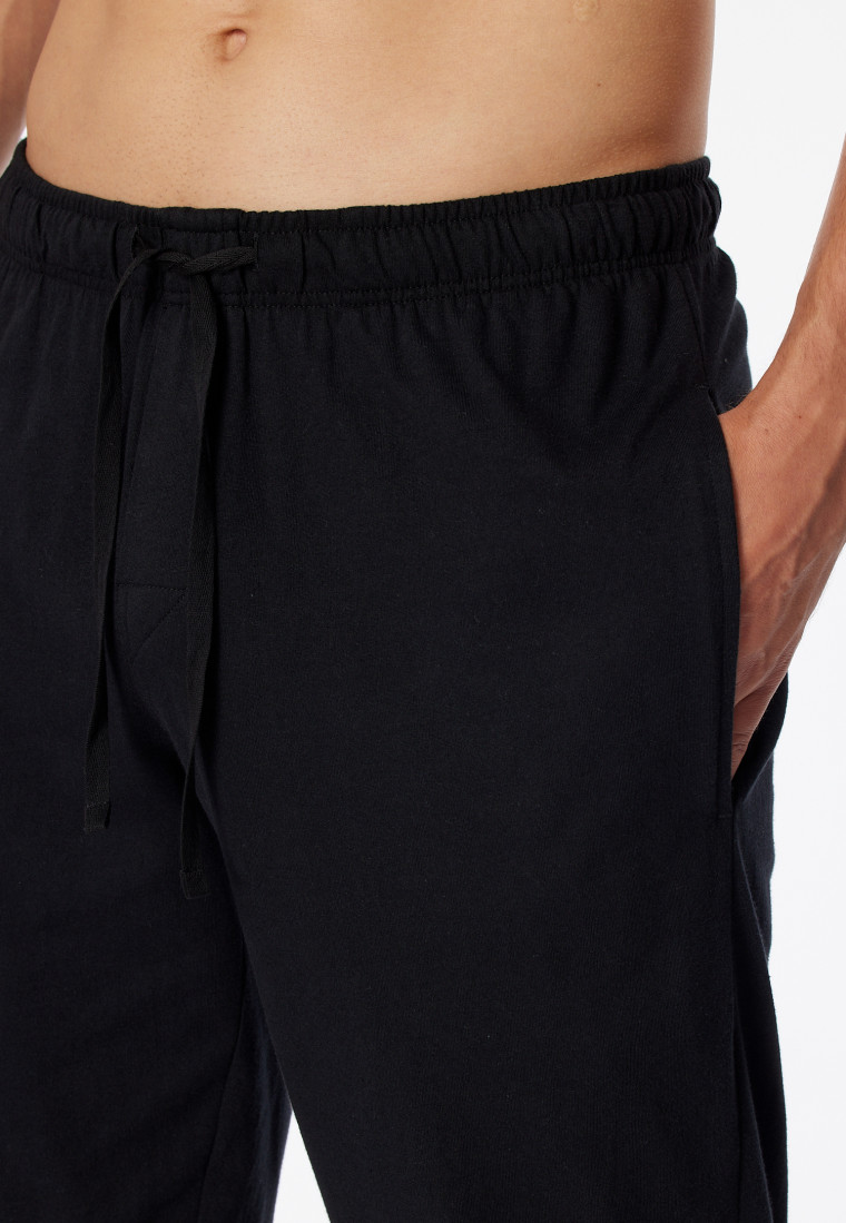 Loungehose lang Jersey Bündchen schwarz- Mix+Relax
