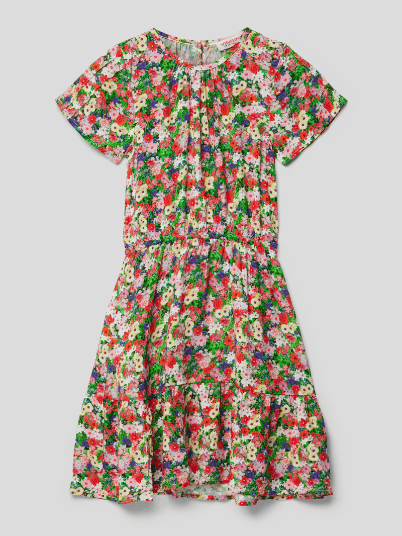 Kleid mit Rundhalsausschnitt Modell 'PARLINA' in pink