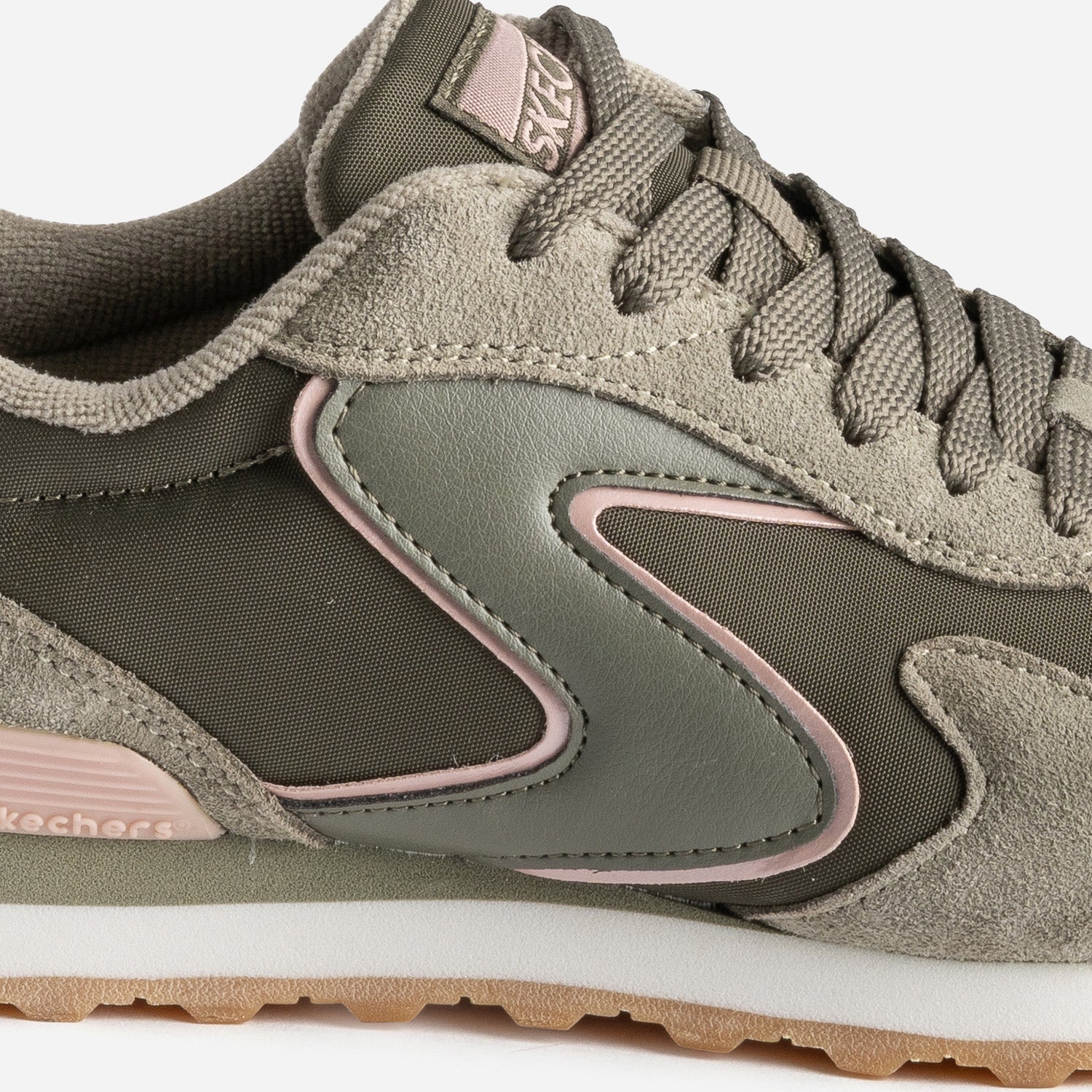 Basket SKECHERS en cuir kaki