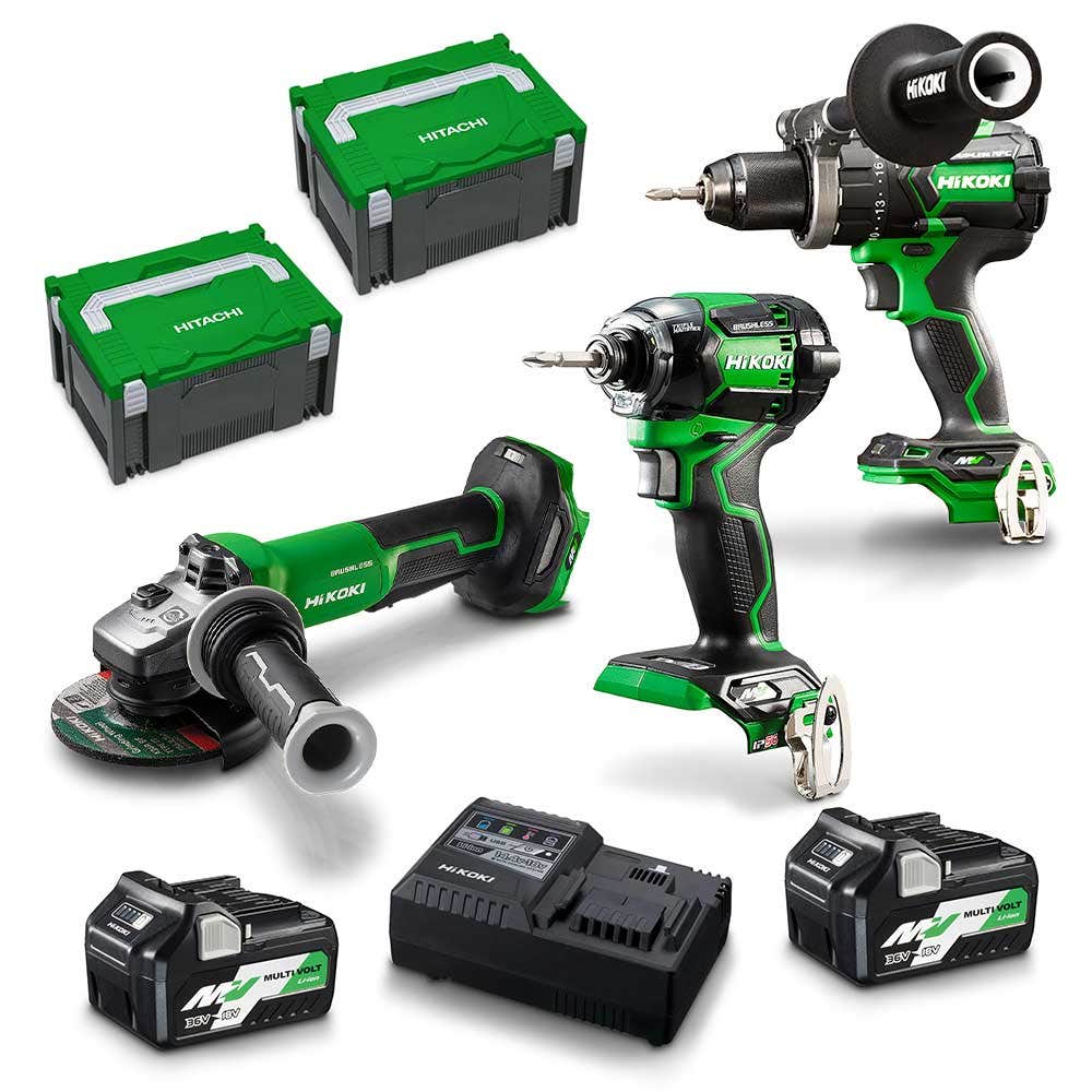 HiKOKI 36V Brushless - Pacote com 3 baterias: 2 x 2,5/5,0 Ah KC36DDBL3(HRZ)