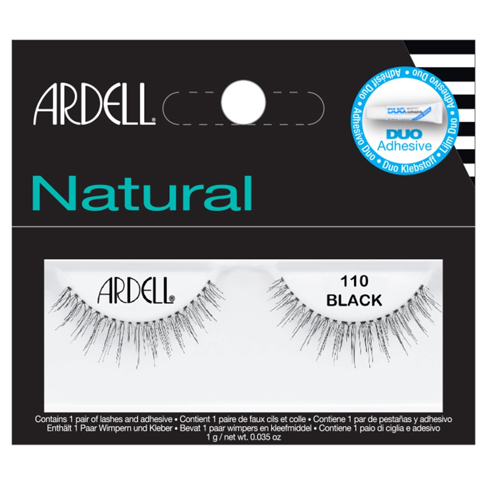 Ardell Faux-cils no. 110 avec colle Duo transparente de 1gr Faux-Cils franges en cheveux naturels, réutilisables avec colle incluse